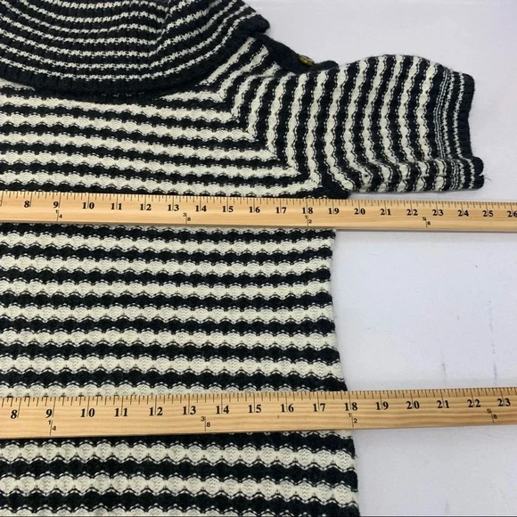 Design History Cowl Neck Sweater Woman Size  Large Black Stripe Wool Blend P/195 - Picture 9 of 10